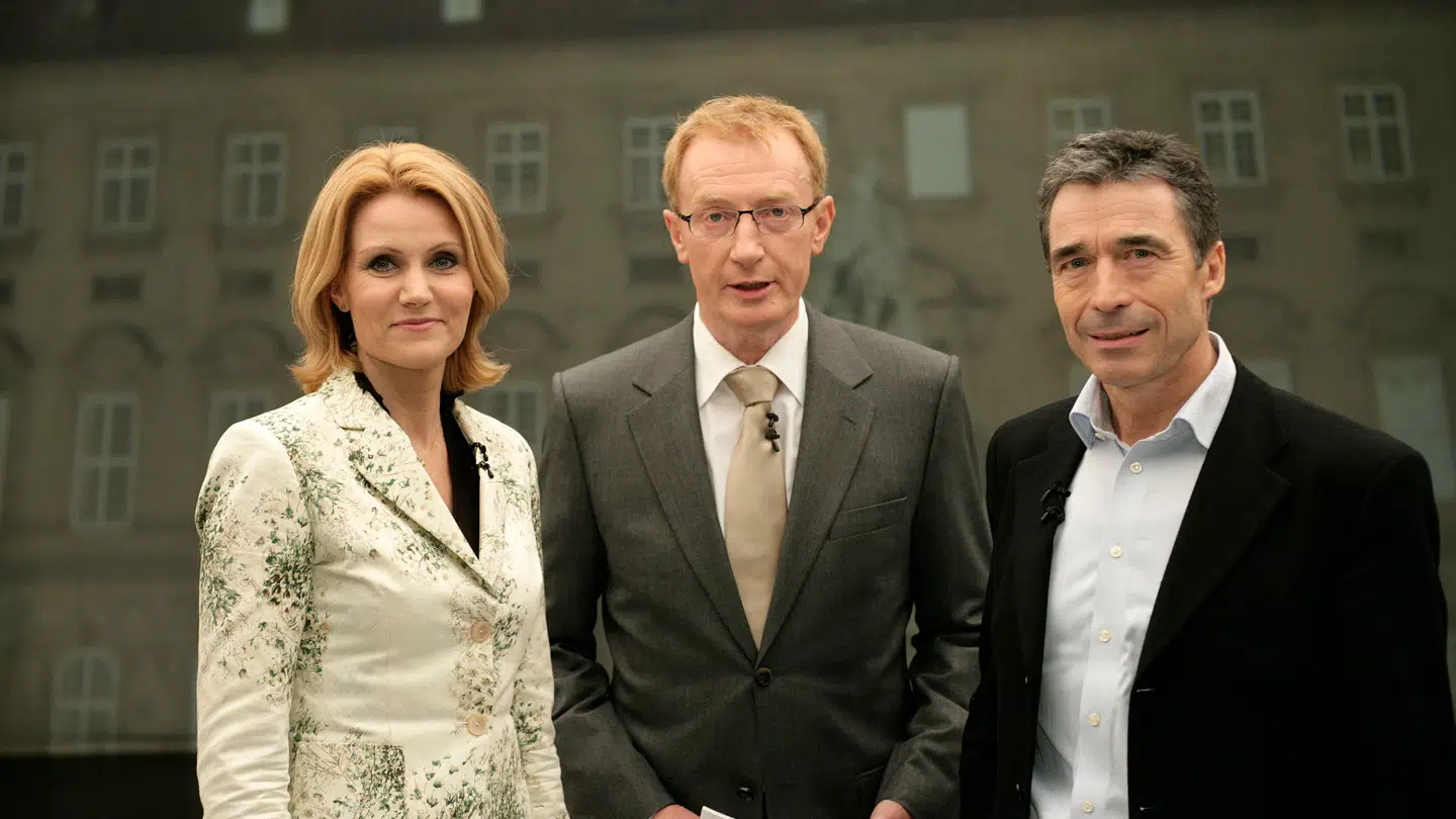 Reimer Bo var altid forberedt til tæerne inden valgduellerne. Her inden valgduellen mellem Helle Thorning Schmidt og Anders Fogh Rasmussen.