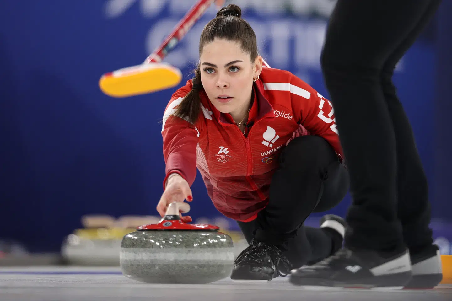 Jasmin Holtermann og resten af det danske curlinglandshold missede OL-semifinalen efter et nederlag til Schweiz. Nu har hun valgt at stoppe karrieren. (Arkivfoto).