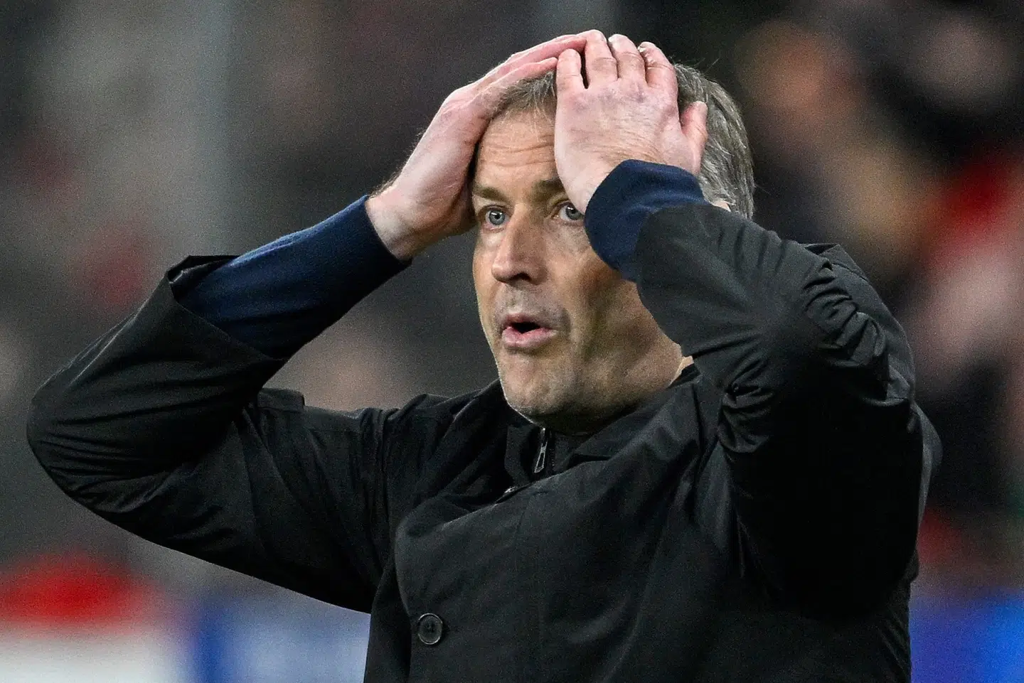 Bayer Leverkusen-træner Kasper Hjulmand kunne lørdag se sit mandskab skrabe et enkelt point sammen til kontoen i Bundesligaen. (Arkivfoto).