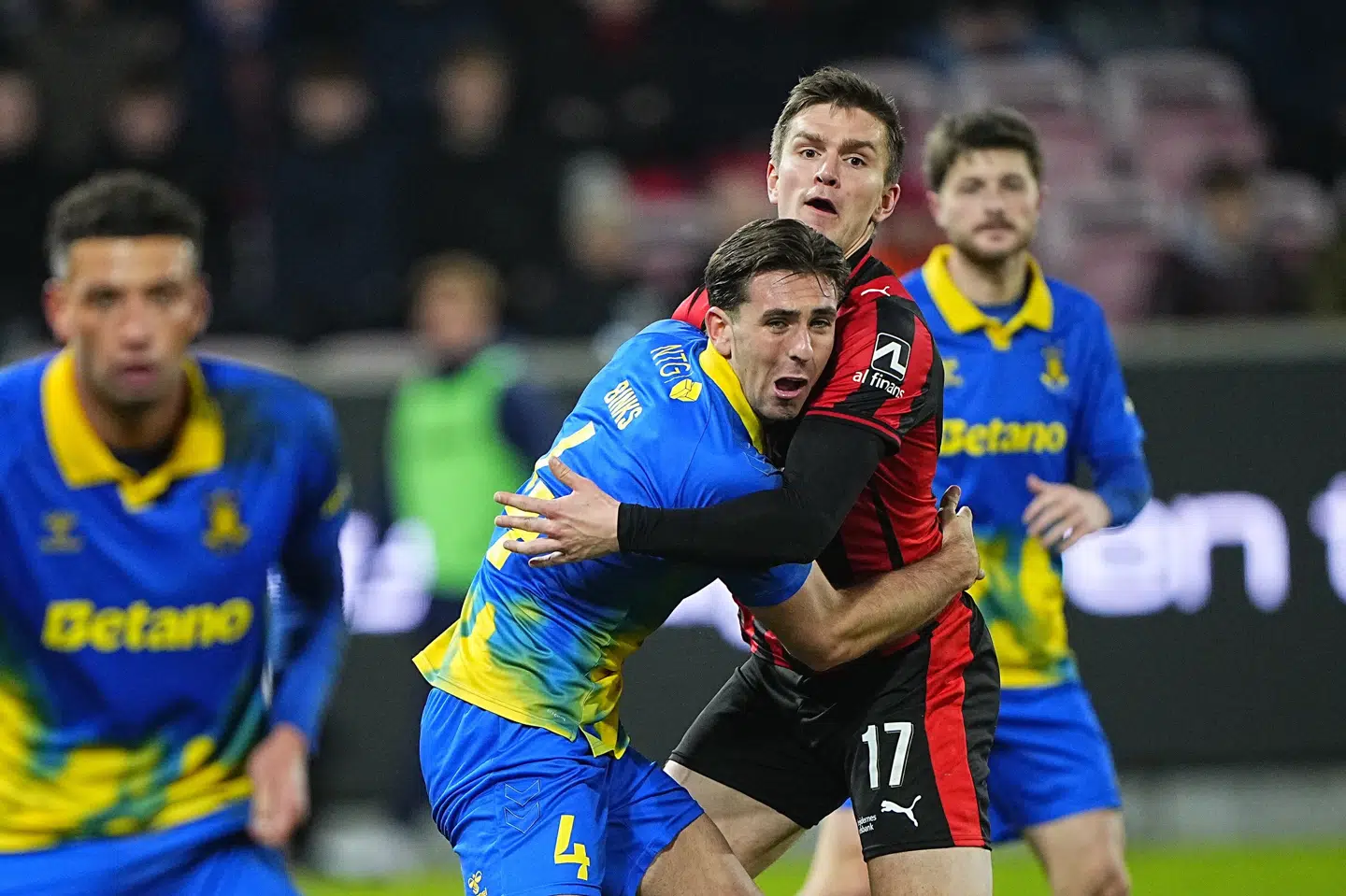 Kampen mellem FCM og Brøndby var fuld af intensitet.