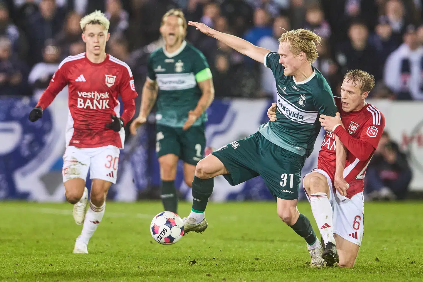AGF og Vejle Boldklub mødte hinanden på Vejle Stadion søndag den 1. marts 2026.