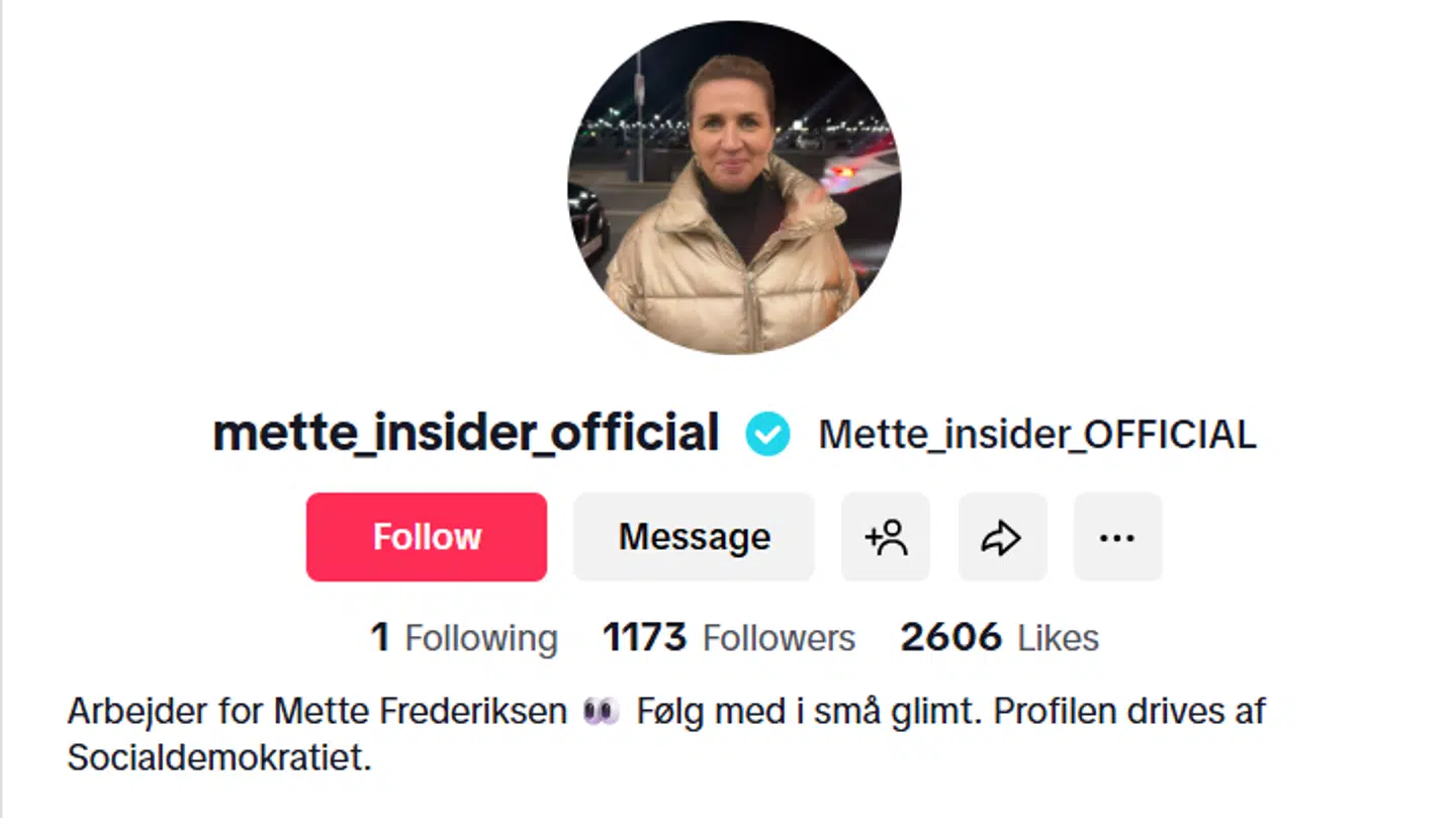 Her ses profilen, hvorpå man kan følge statsministerens valgkamp.