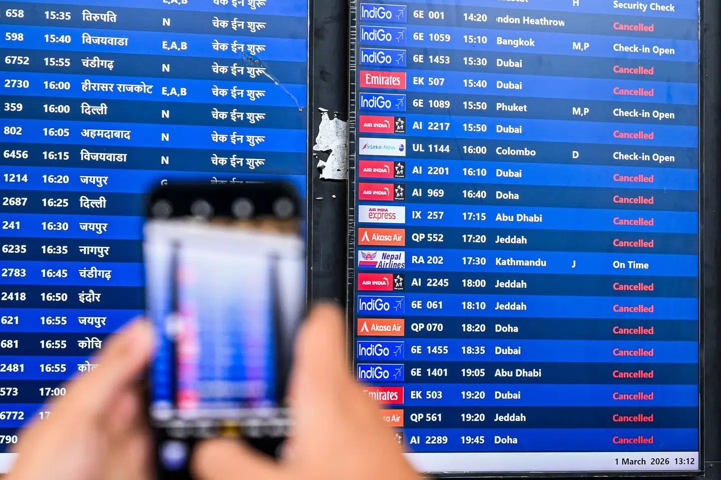 Mange flyselskaber har aflyst afgange fra og ankomster til en stribe destinationer i Mellemøsten. (Arkivfoto).