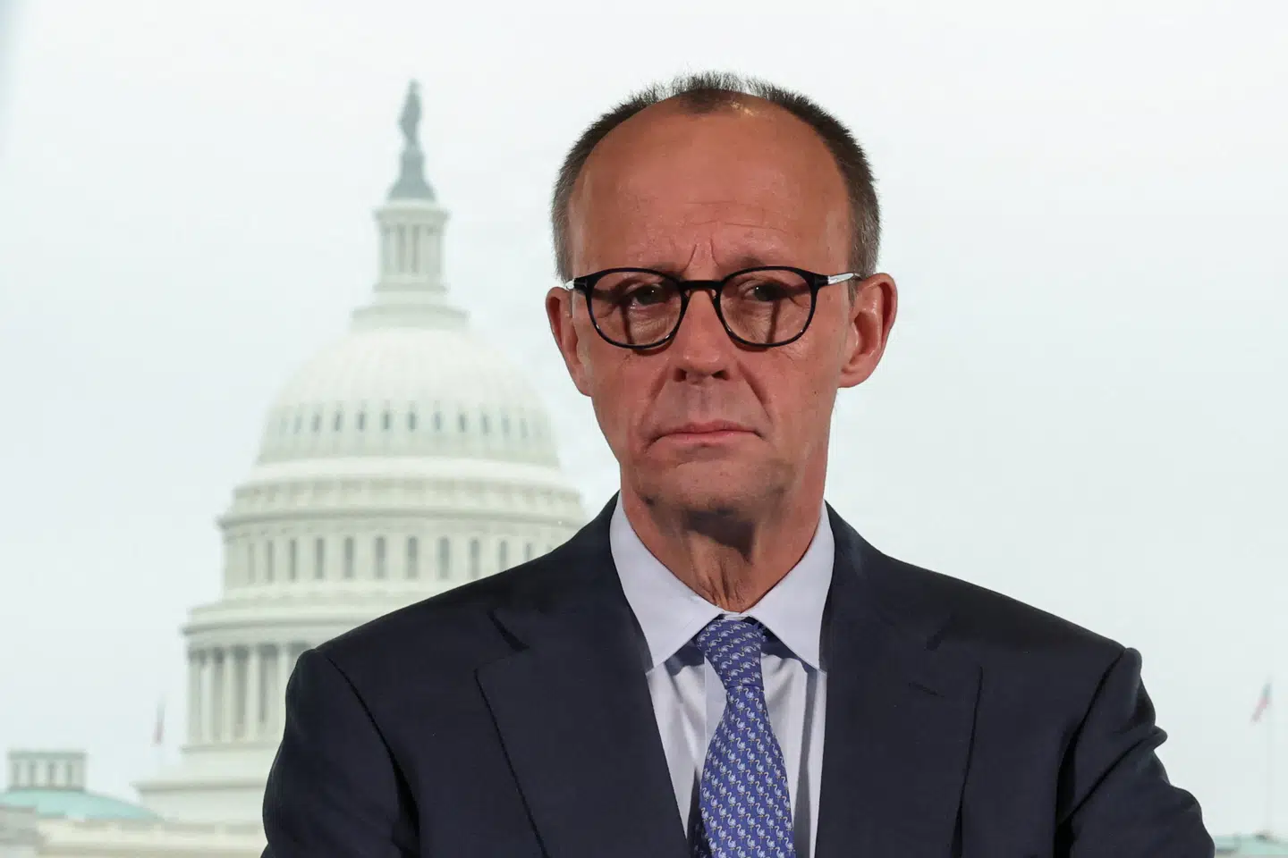 Selvom den tyske kansler ikke fik meget opmærksomhed på pressekonferencen i Washington, fik han dog understreget, at Tyskland støtter et regimeskifte i Iran. Foto: Kylie Cooper