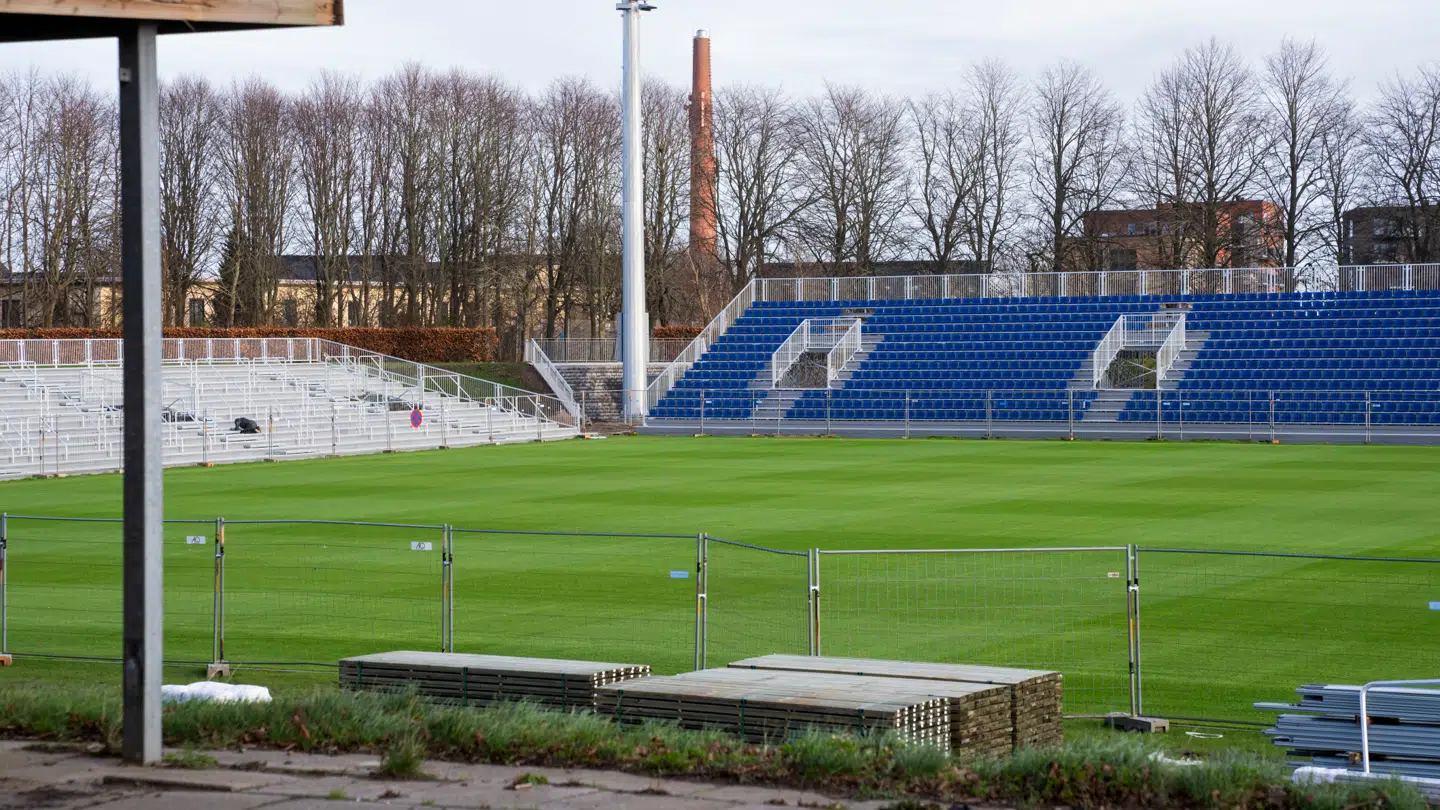 AGF spiller på Vejlby Stadion indtil Ceres Park er bygget færdigt, der forventes klar om et år.
