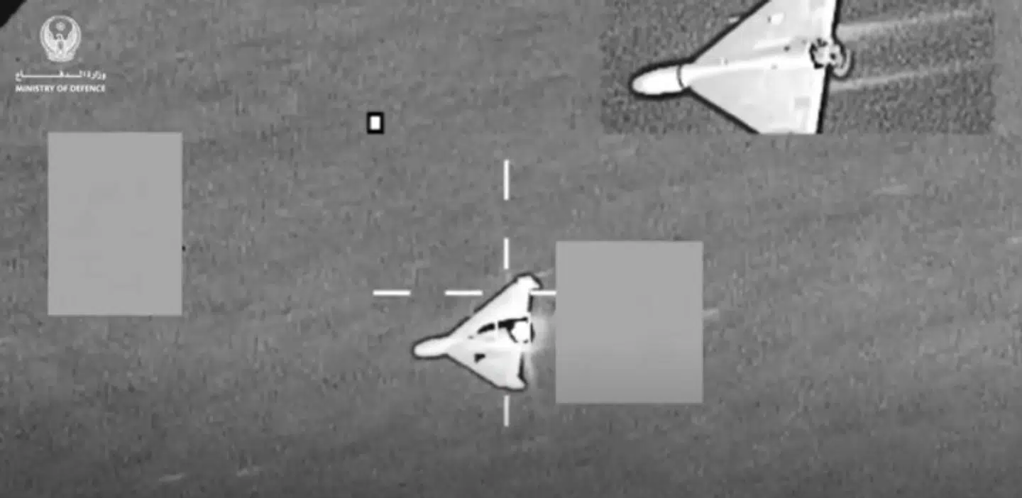 En iransk Shahed-drone kort inden, den blev skudt ned i forbindelse med krigen mellem Iran og USA og Israel.