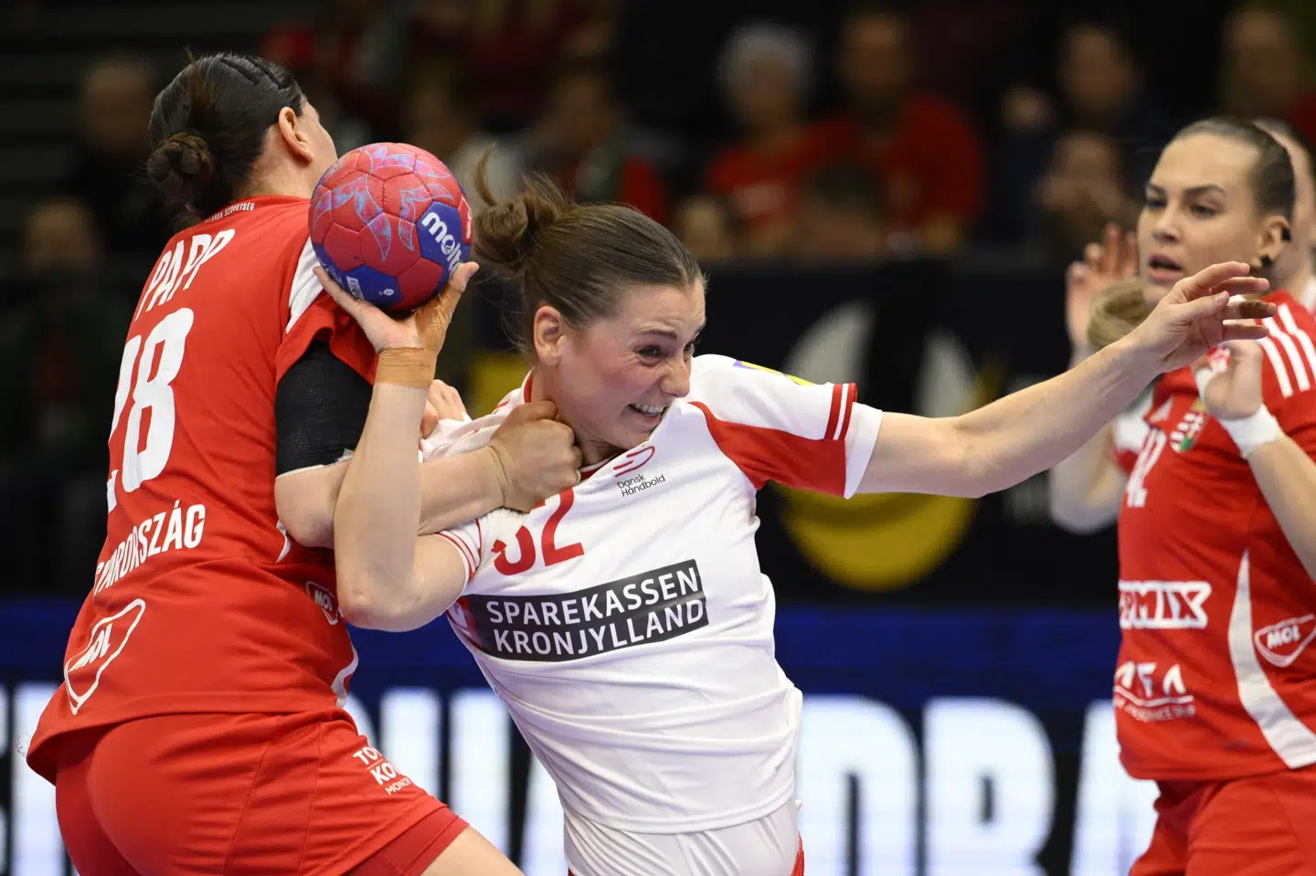 Mie Højlund blev skadet mod Ungarn torsdag.