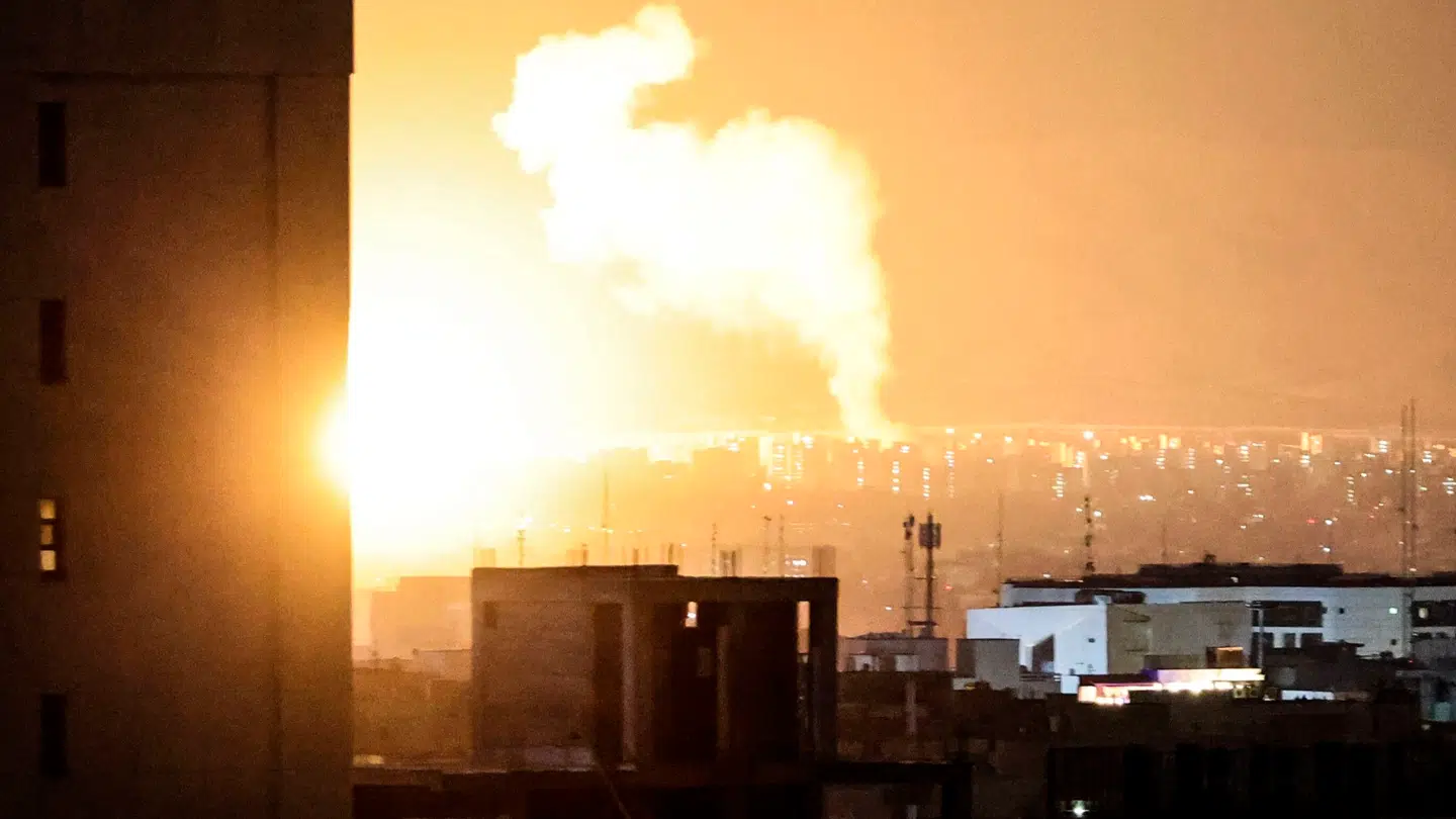 Bombeangreb i den centrale del af Irans hovedstad, Tehran, 6. marts 2026.