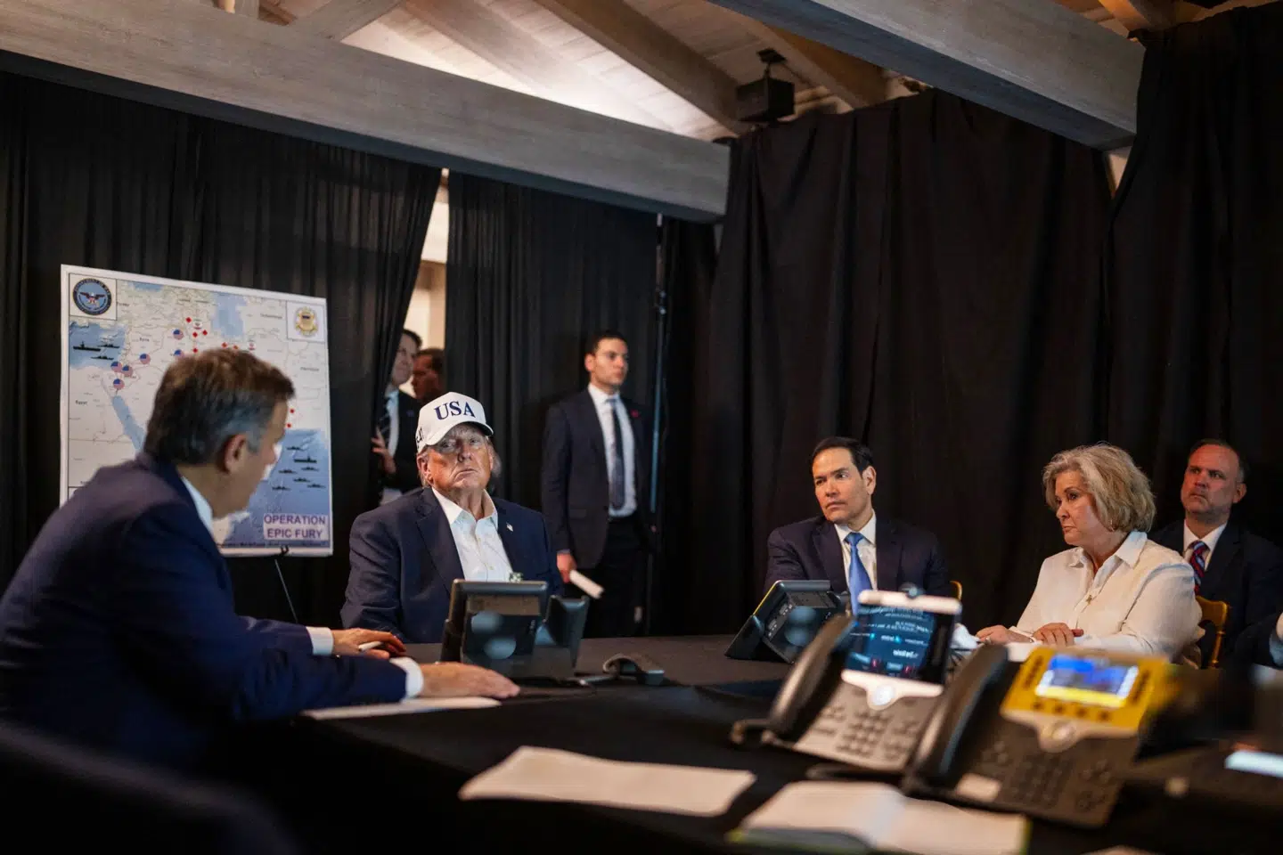 USA's præsident, Donald Trump, fulgte med, da "Operation Epic Fury" blev indledt den 28. februar. (Arkivfoto).