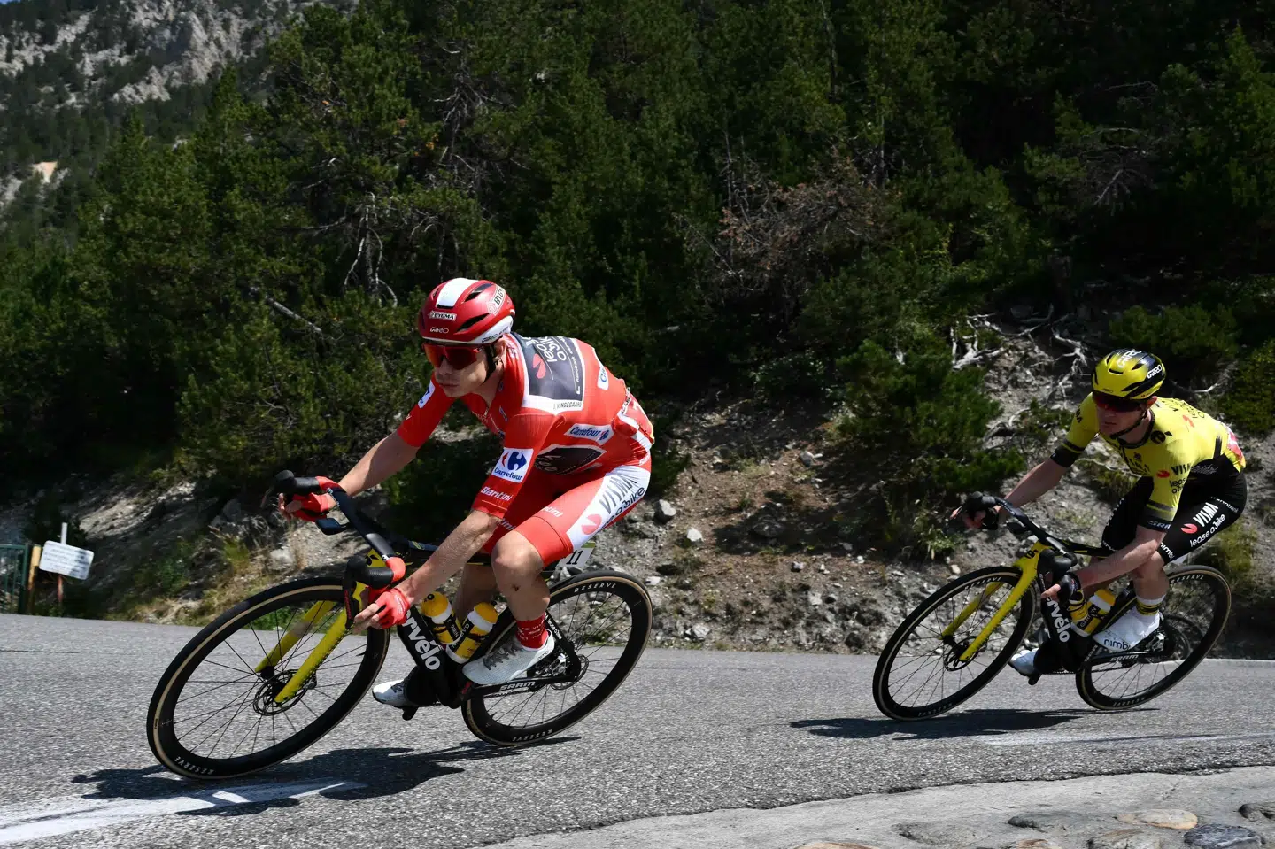 Når Jonas Vingegaard og verdens bedste cykelryttere træner, går det ofte stærkt, og de har brug for fred. Derfor er det farligt, når motionister forsøger at lægge sig på hjul. (Arkivfoto).