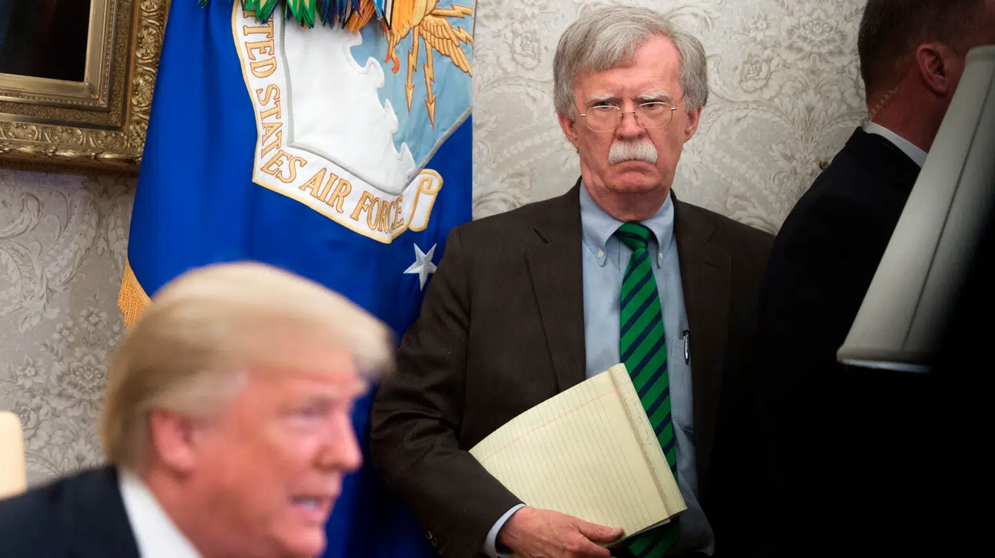 John Bolton på arbejde som Donald Trumps nationale sikkerhedsrådgiver i 2018. Inden han blev fyret.