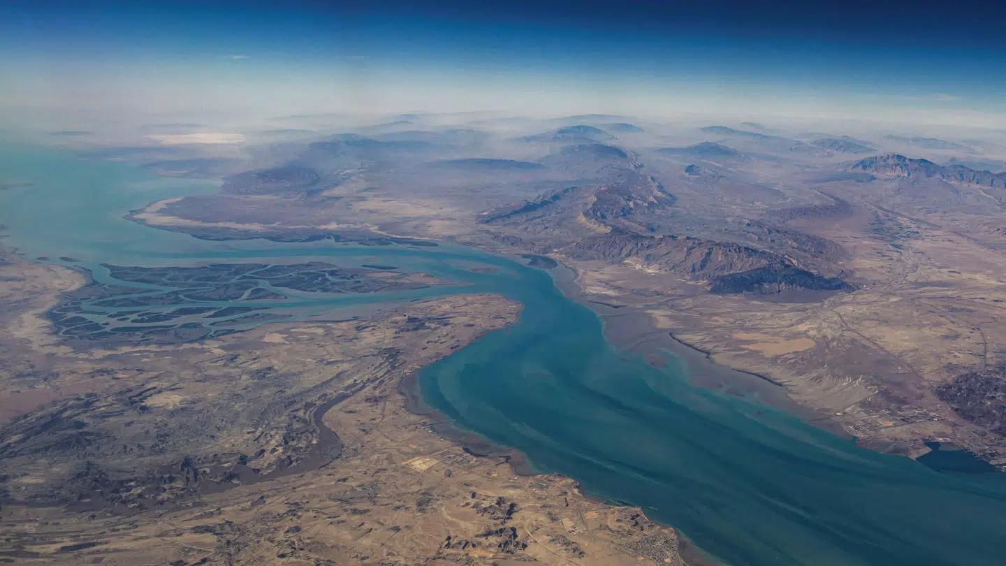 Hormuzstrædet set fra luften.