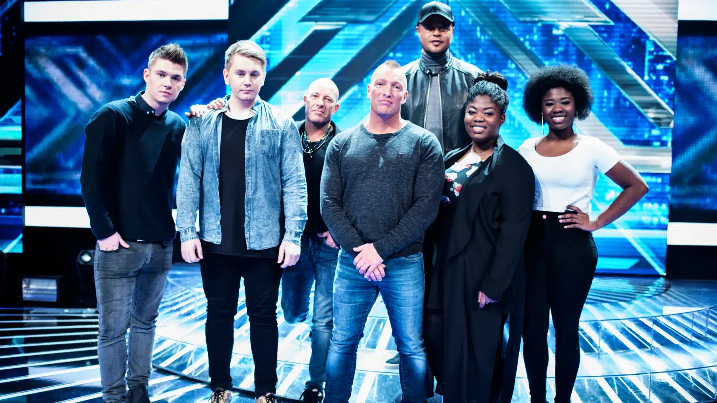 Remee og hans 'X Factor'-grupper i 2016. The Competition, Clifforth & Hein og Embrace.