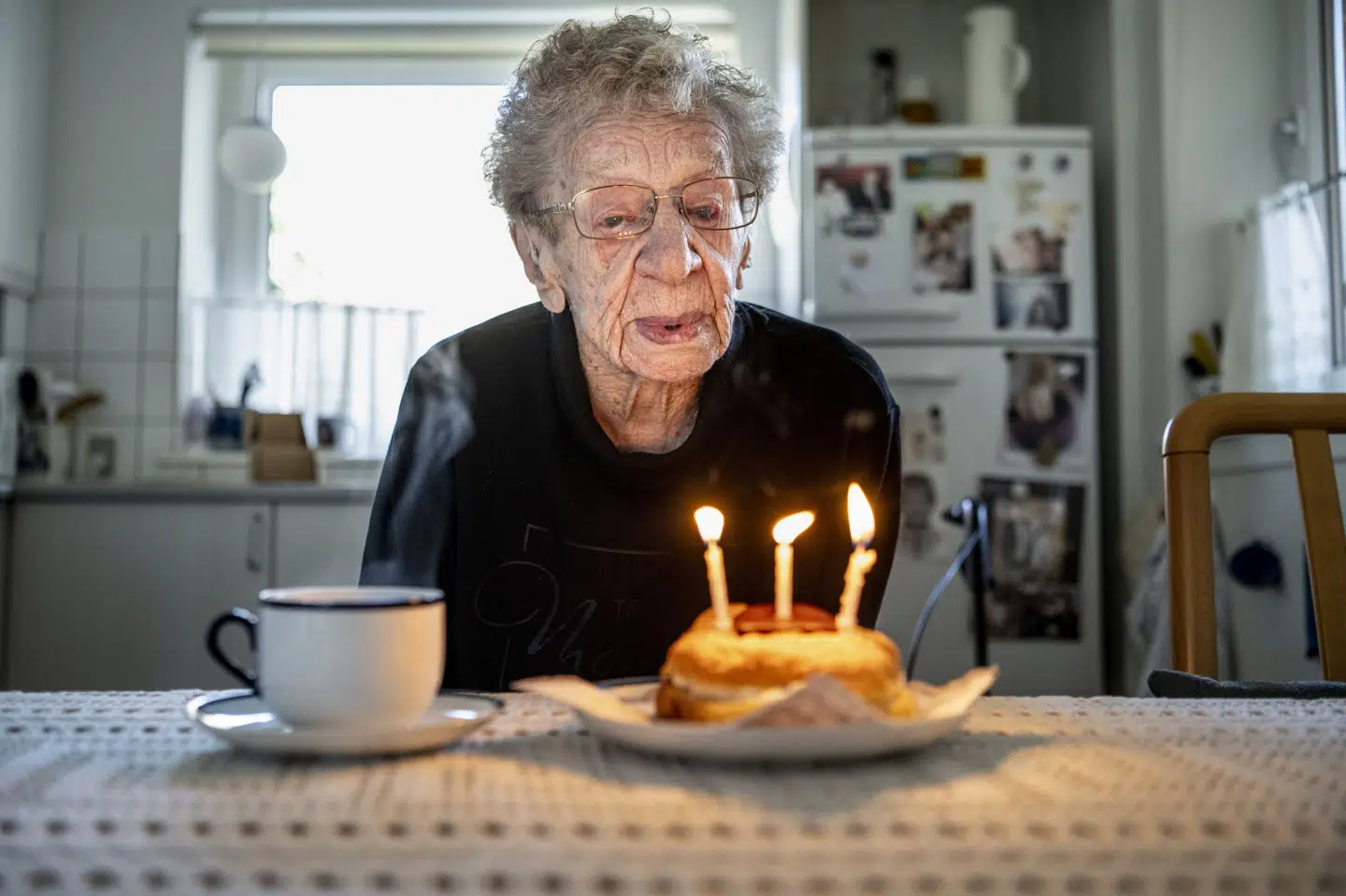 Kirsten Schwalbe foreviget, da hun fyldte 111 år i 2025. (Arkivfoto).