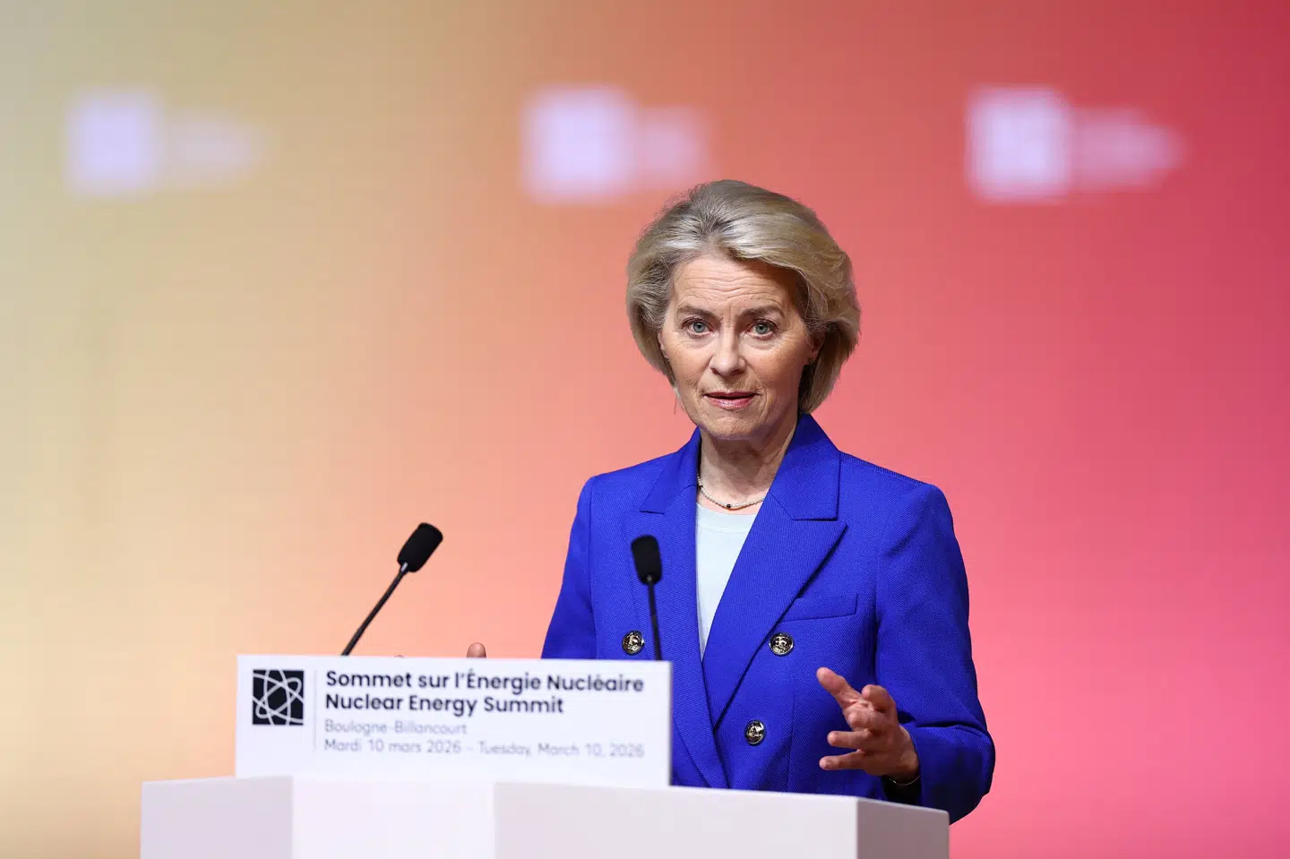 EU-kommissionsformand, Ursula von der Leyen, kalder reduktion af atomkraft for en strategisk fejl under atomkrafttopmøde.