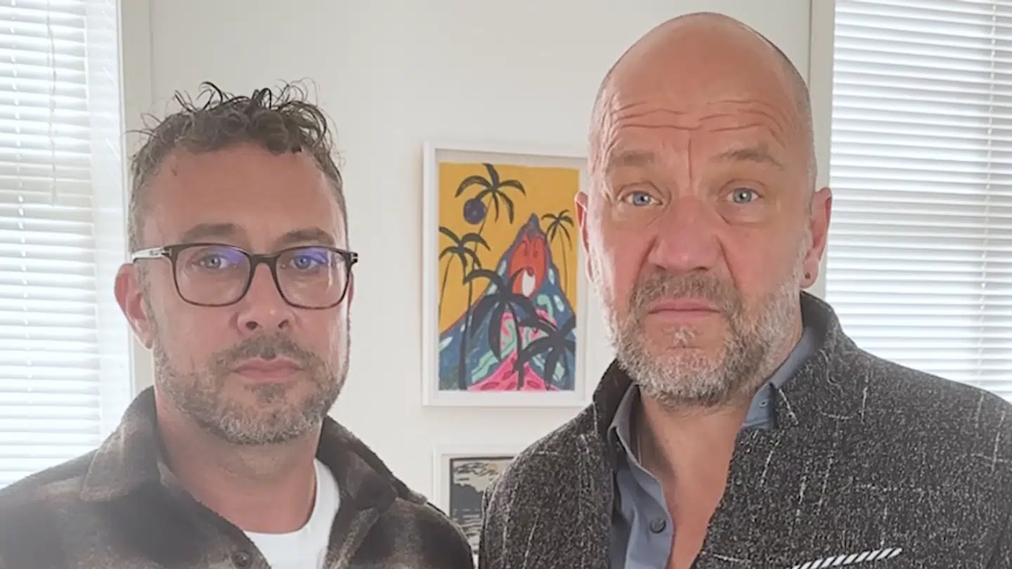 Næstforperson Jakob Fauerby (tv) og forperson Benjamin Boe Rasmussen (th) fra Dansk Skuespillerforbund.