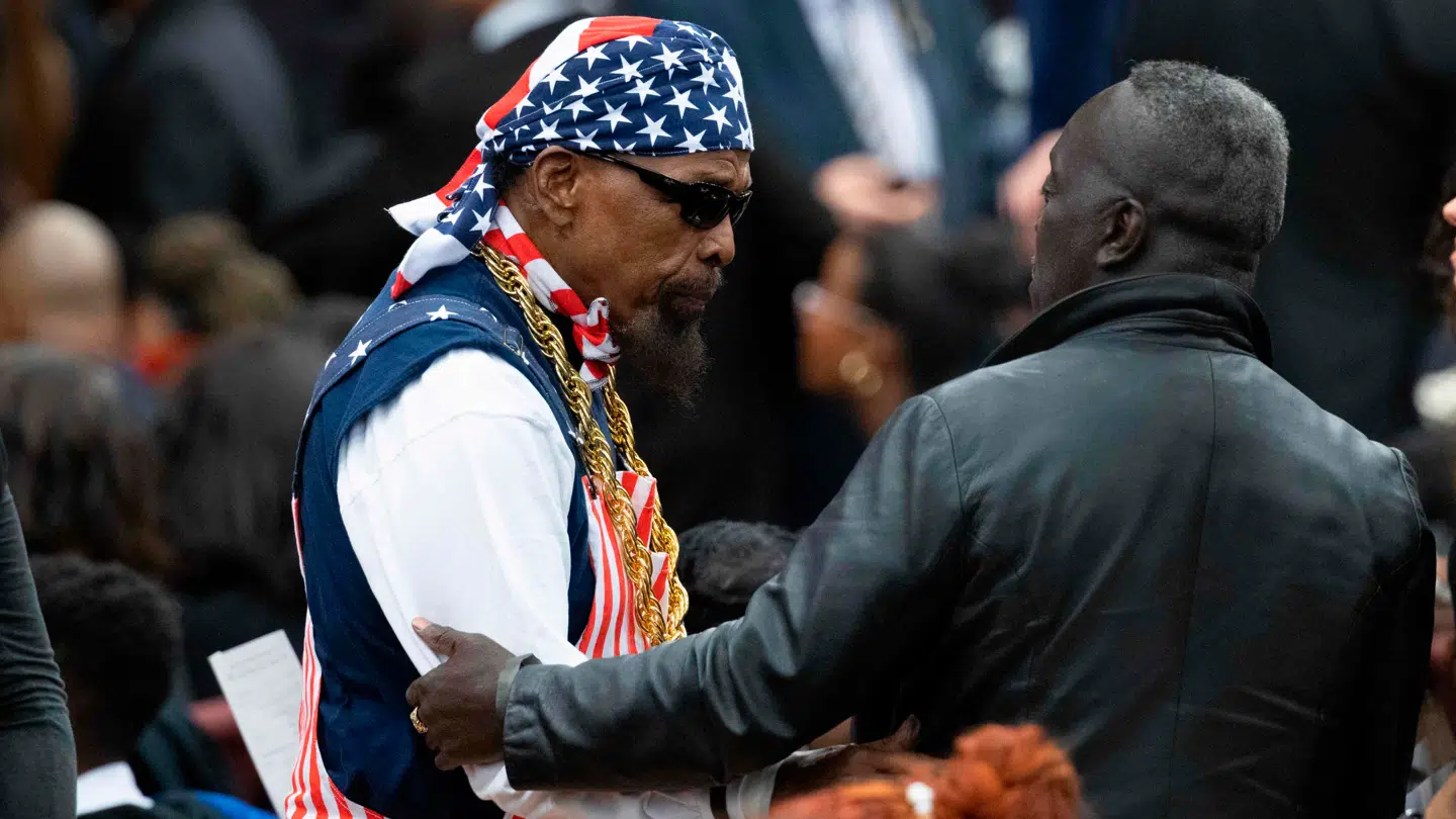 Her ses Mr. T ved en stor hyldest for Jesse Jackson i House of Hope i Chicago 6. marts.