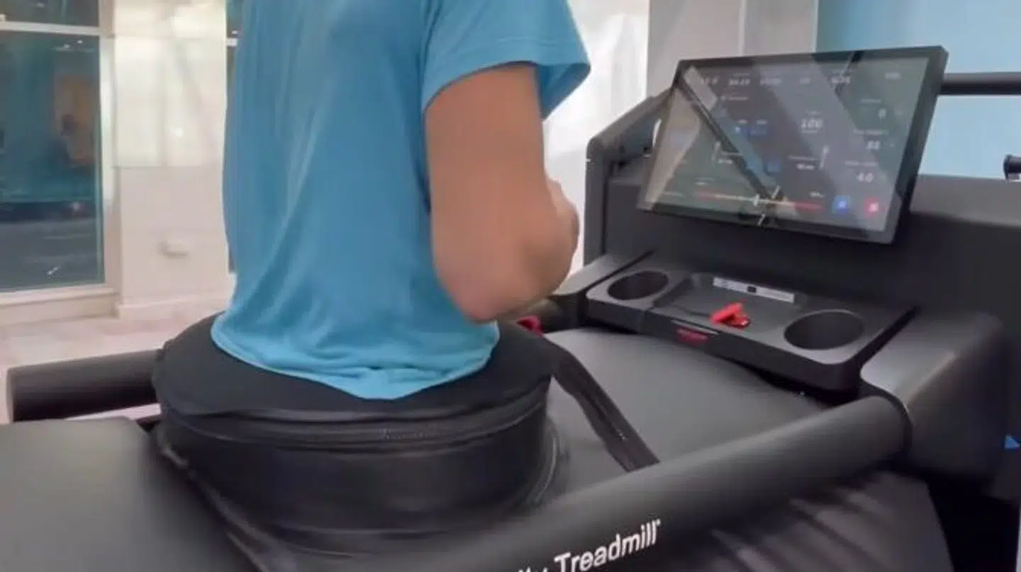 Holger Rune har løbetrænet i en Alter G-maskine.