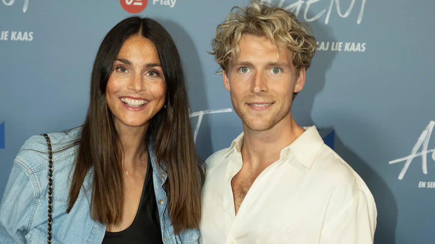 Cecilie Haugaard og Christopher Nissen til en gallapremiere i 2023.