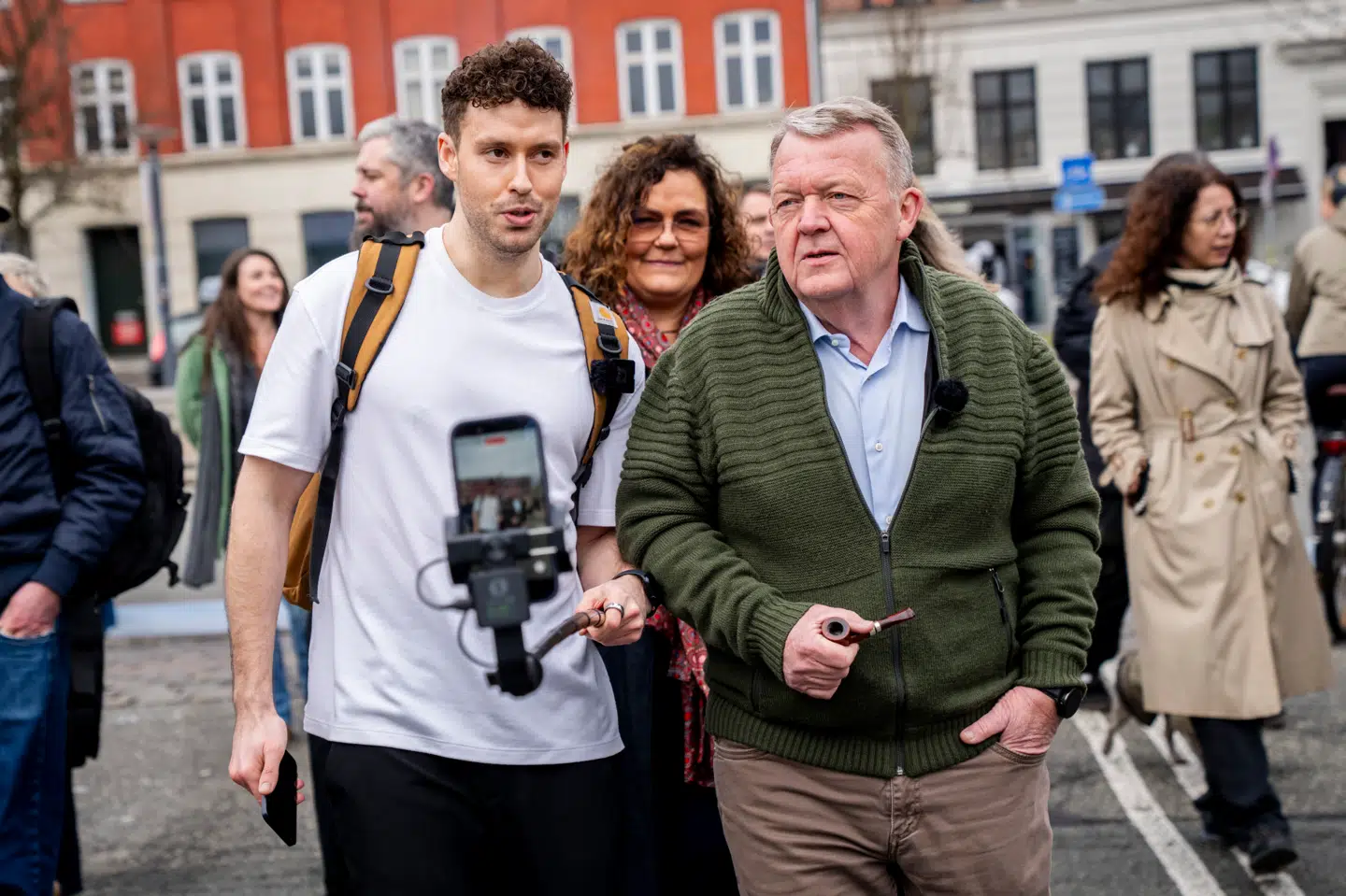 Politisk leder for Moderaterne Lars Løkke Rasmussen under en gåtur på Vesterbro under valgkampen.