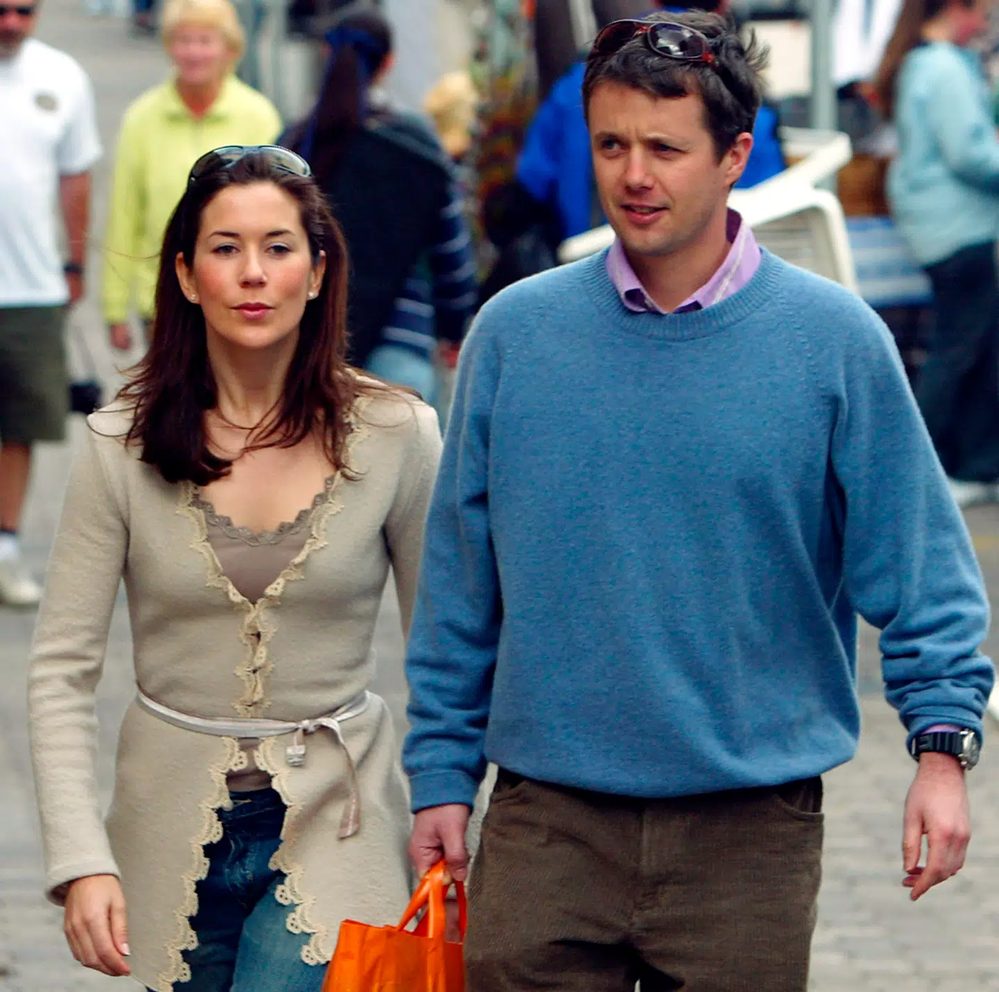 Kronprins Fredrik og Mary på marked i Hobart, Tasmanien, i 2004.