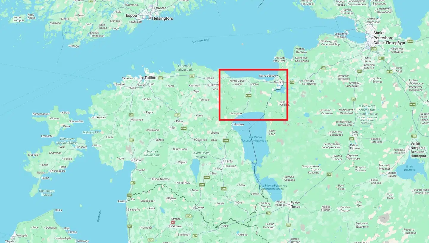 Her er den estiske region, som der nu er en online kampagne for at få løsrevet for at hjælpe russisktalende.