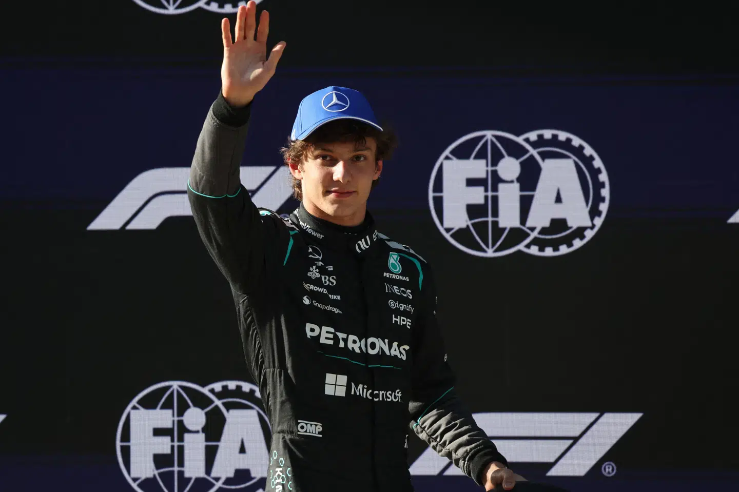 Mercedes-køreren Kimi Antonelli efter kvalifikationen i Kina lørdag.