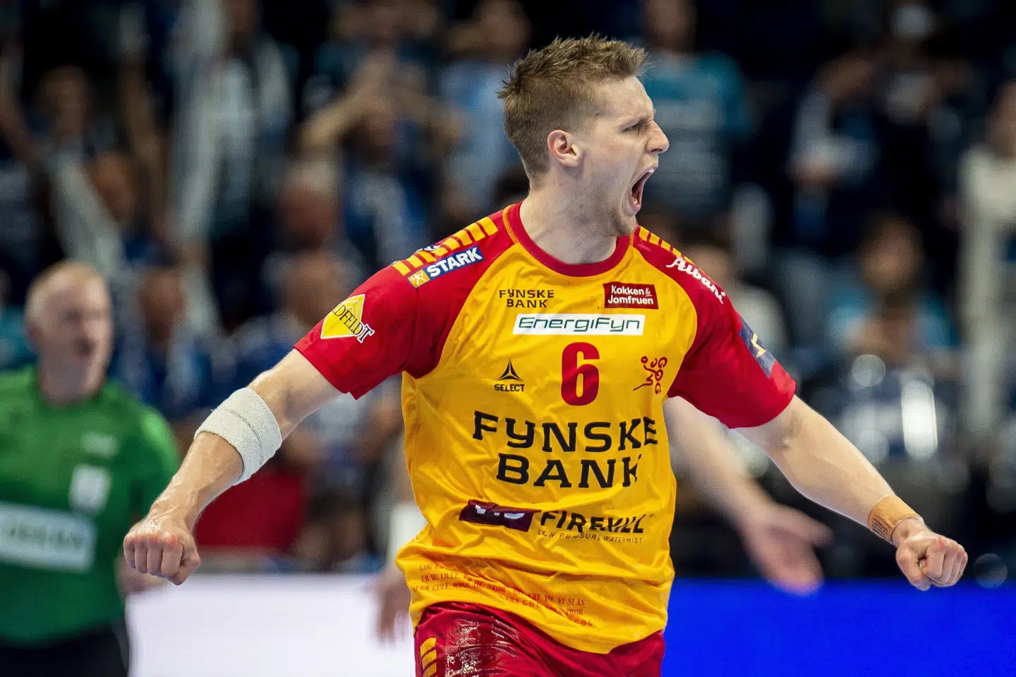 Frederik Bjerre scorede flittigt for GOG i lørdagens 28-28-kamp hjemme mod Skanderborg AGF. (Arkivfoto).