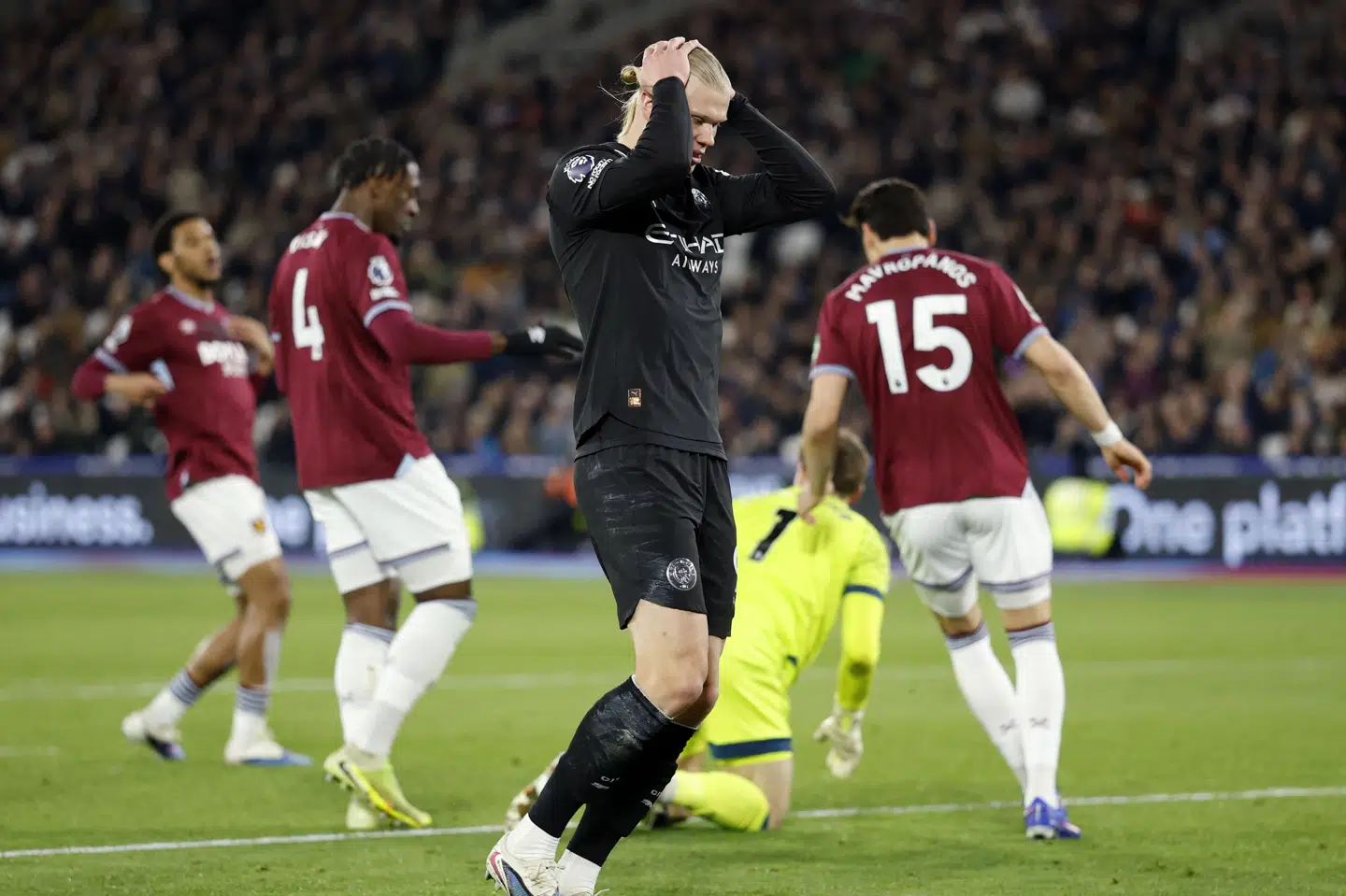 Erling Haaland og Manchester City kunne ikke knække bundholdet West Ham.