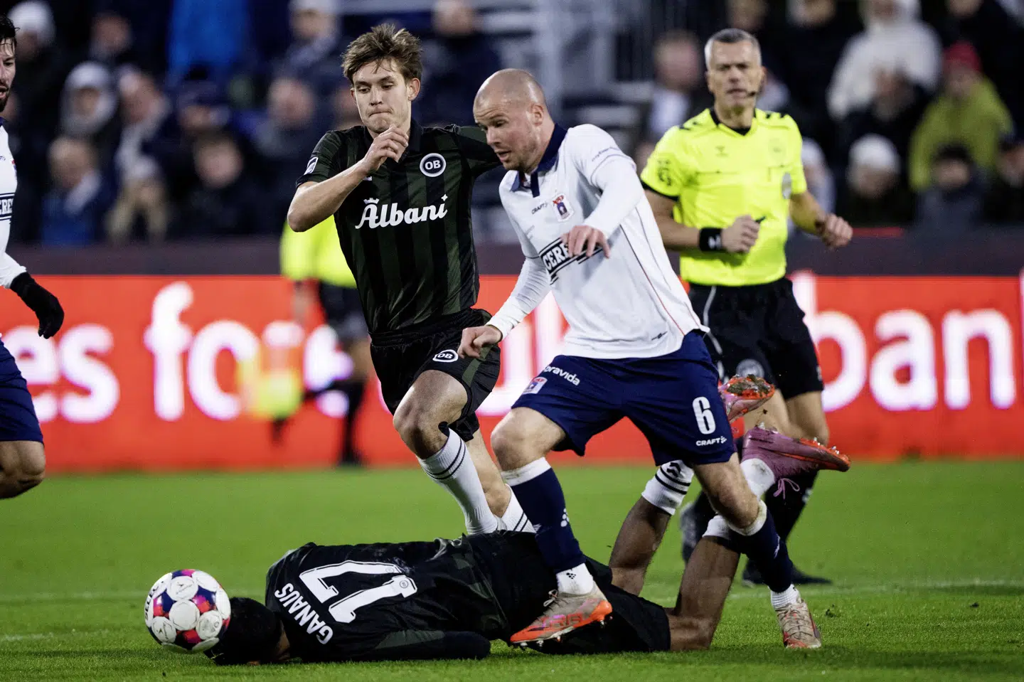 Nicolai Poulsen var senest i aktion for AGF mod OB 14. december. (Arkivfoto).