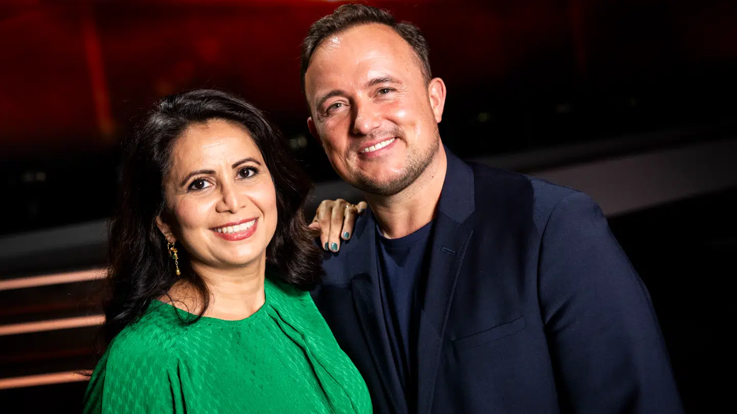 Özlem Cekic og Thomas Evers Poulsen i forbindelse med 'Vild med dans'-deltagelsen i 2023.