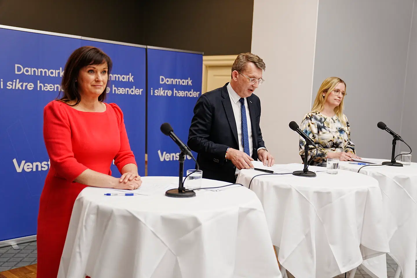 Venstre præsenterer partiets økonomiske plan på Christiansborg på pressemøde mandag den 16. marts 2026.