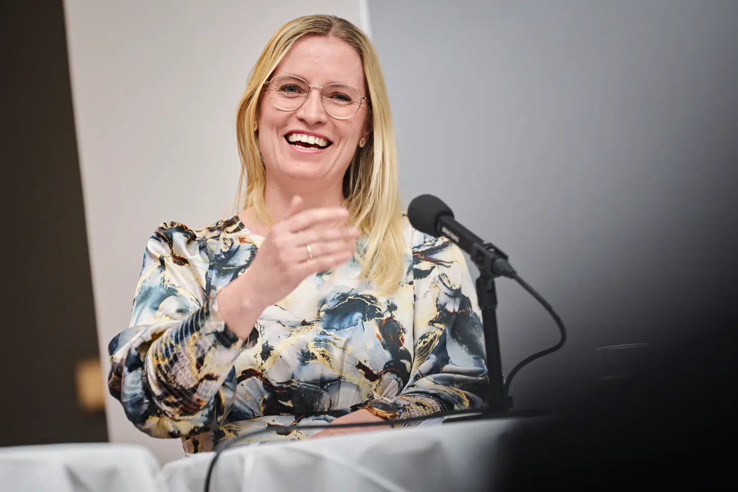 Økonomiminister Stephanie Lose. Venstre har præsenteret partiets økonomiske plan på Christiansborg på pressemøde mandag den 16. marts 2026.