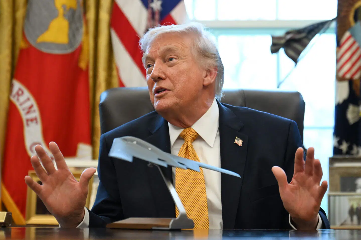 USA's præsident, Donald Trump, talte mandag med journalister i Det Hvide Hus i Washington D.C. (Arkivfoto).