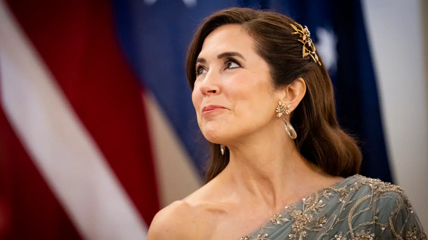 Dronning Mary ved en statsbanket i Government House i Canberra, Australien, søndag den 15. marts 2026. Spændet koster knap 100.000 kroner.