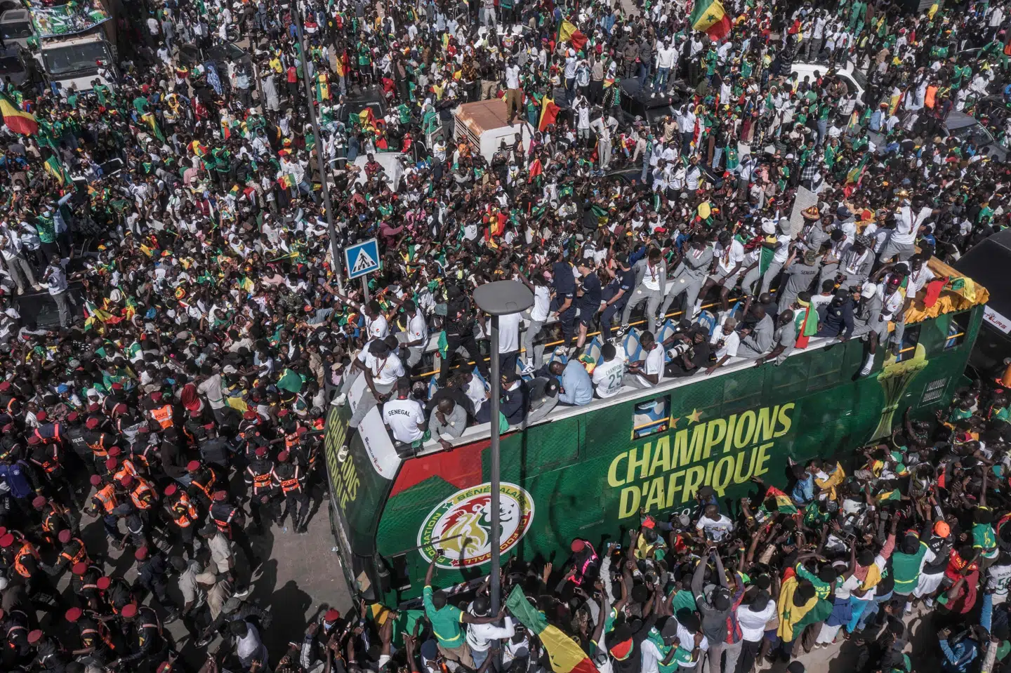 Senegals fans nåede at fejre sejren af Africa Cup of Nations-trofæet, der nu er blevet hevet fra dem. (Arkivfoto).