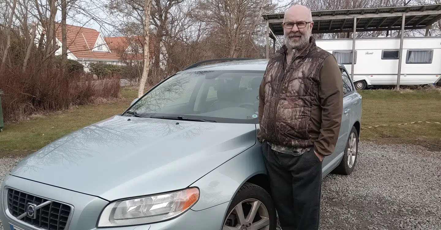 Heine Sørensen betaler 11.000 kroner i grøn ejerafgift for sin Volvo V70.