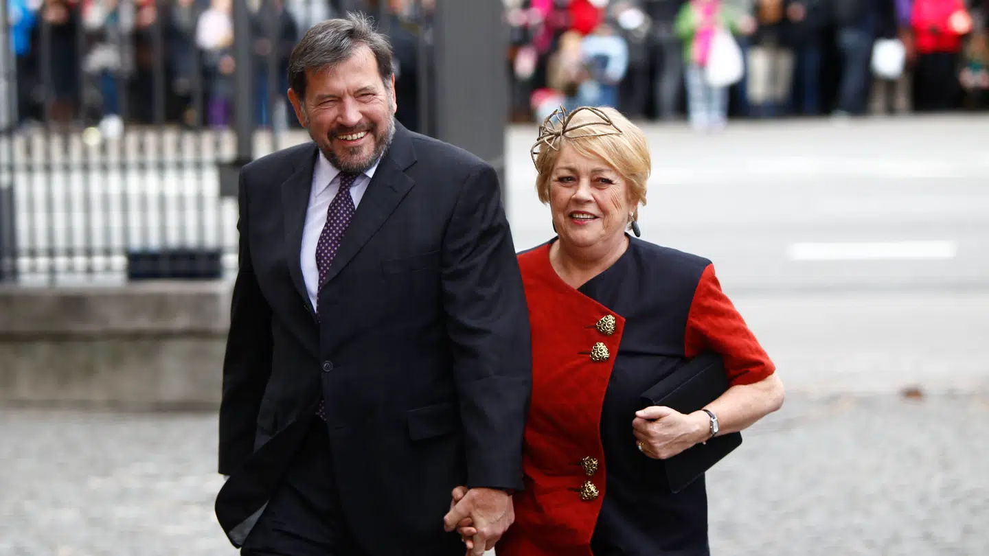 Dronning Marys far, John Donaldson, og stedmor, Susan Moody til royal barnedåb i 2011.