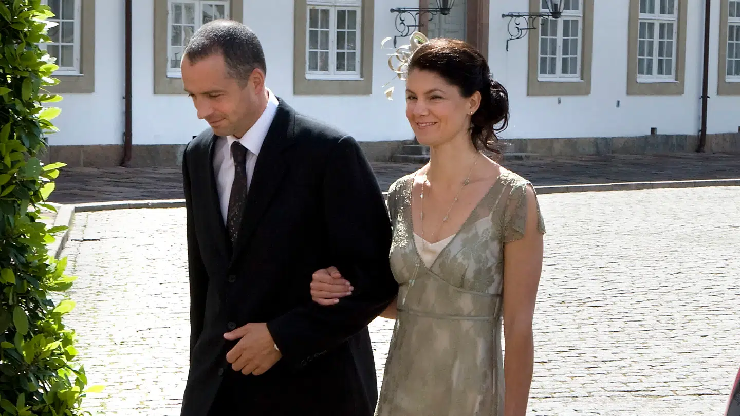 Dronning Marys veninde Nadine Johnston med sin mand til royal døb i 2007.