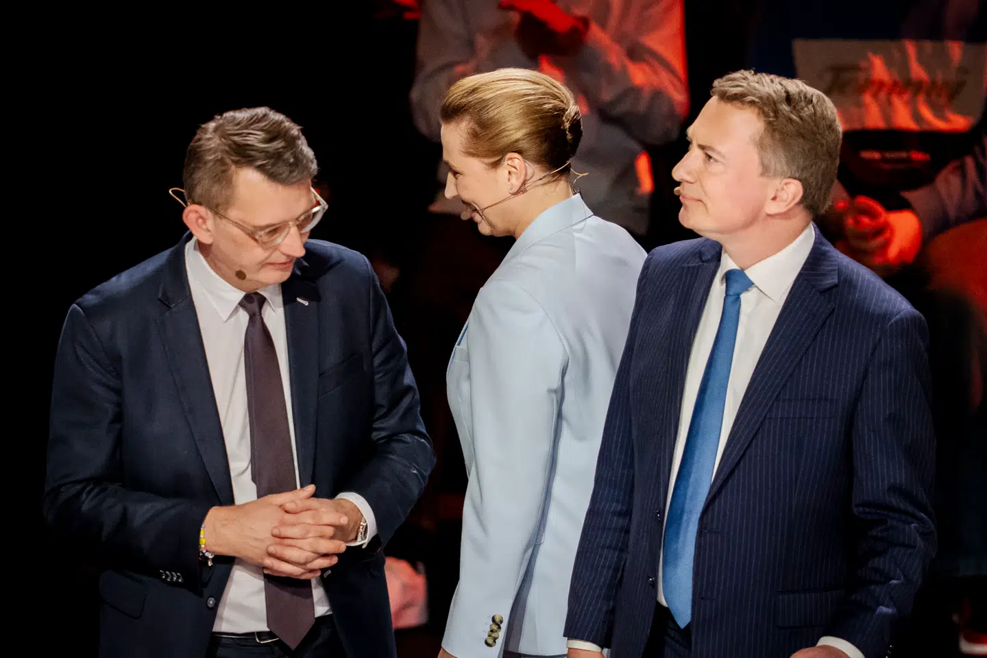 Bølgerne gik højt flere gange i valgkampen – både da Mette Frederiksen (S) og Morten Messerschmidt (DF) udvekslede spydigheder om indholdet af en populær varm ret, og da Troels Lund Poulsen (V) under og efter tv-debatter langede ud efter Mette Frederiksen. På billedet ses alle under partilederdebatten på DR 1 i søndags.