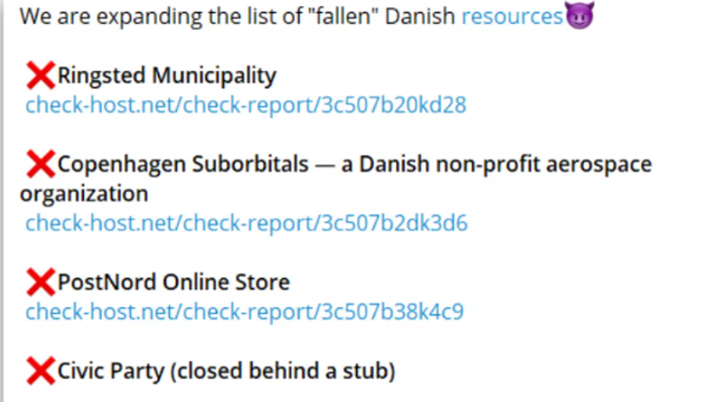Ifølge hackergruppen, indgår angrebet i et større angreb på flere danske hjemmesider.