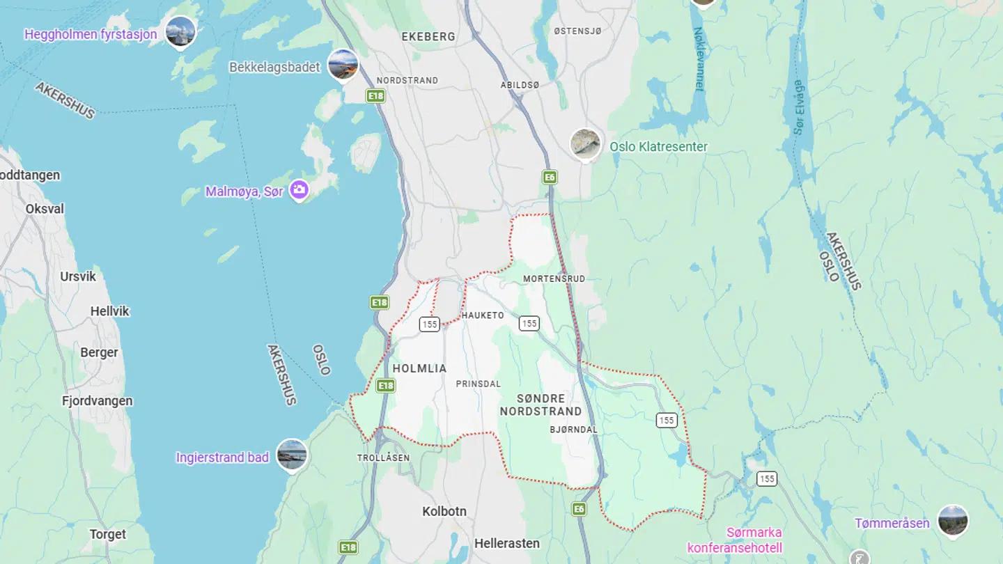 Skolen ligger i Søndre Nordstrand, som ligger syd for Oslo.