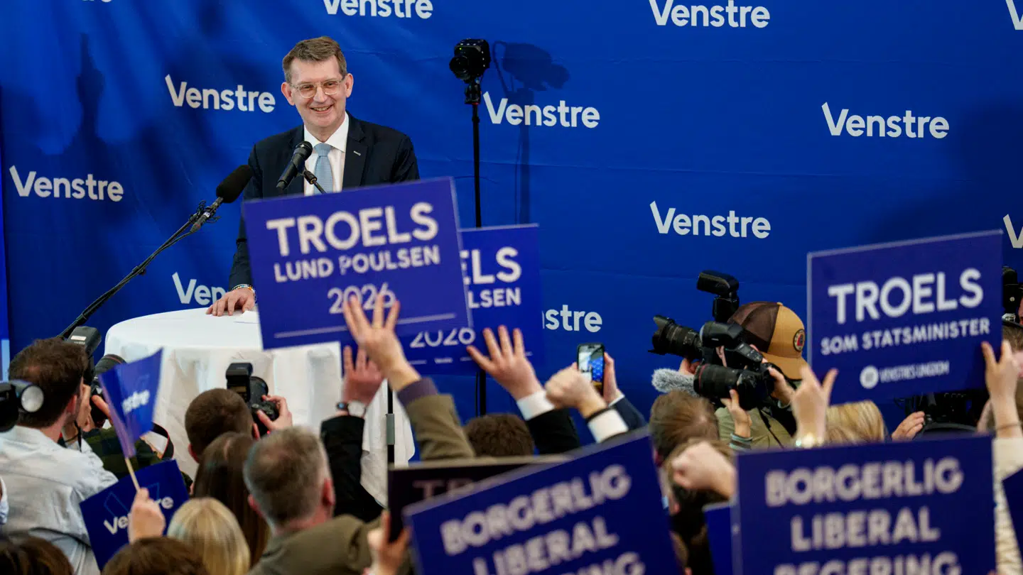 Troels Lund Poulsen til Venstres valgfest.