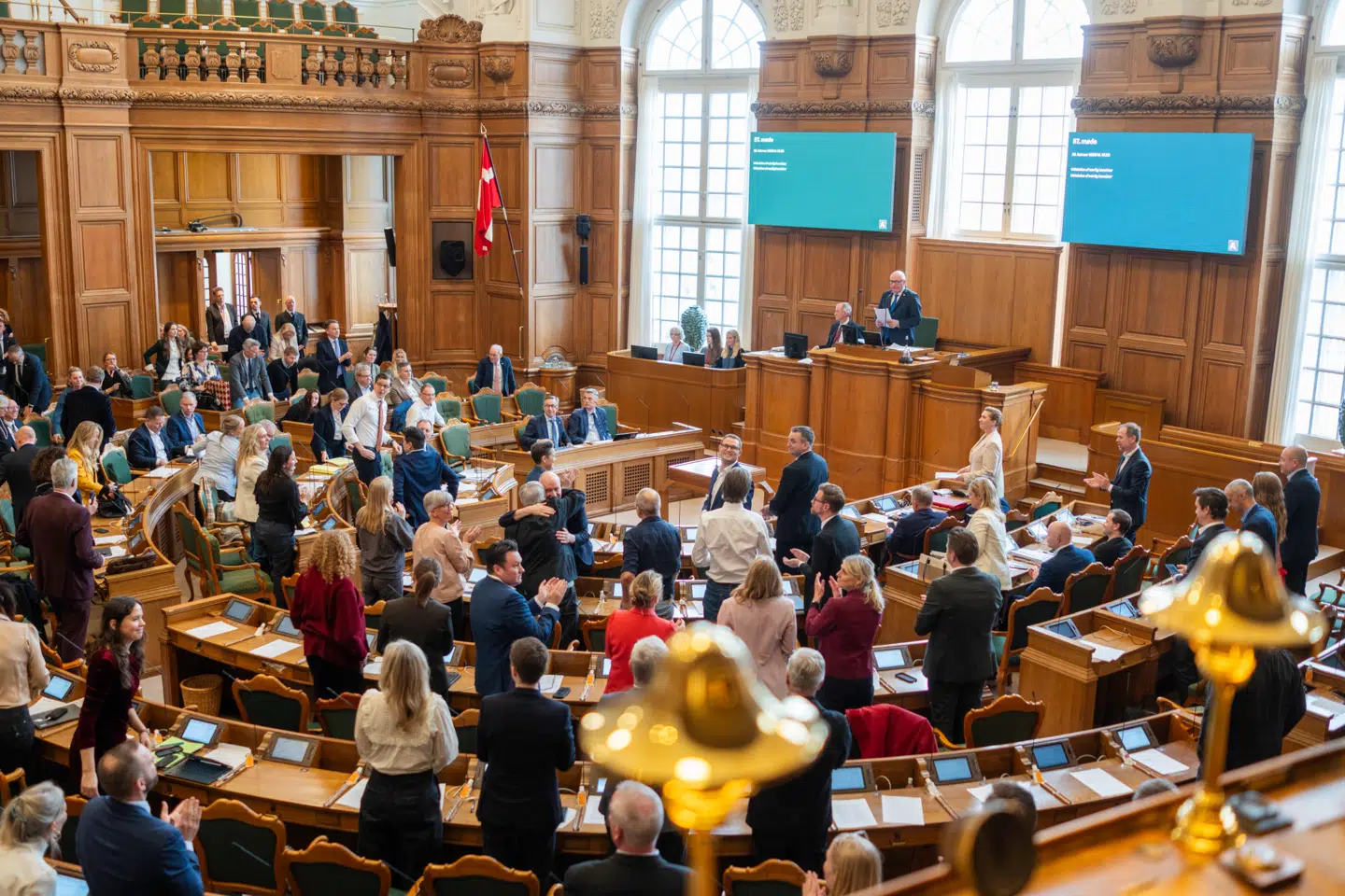 Statsminister Mette Frederiksen udskrev folketingsvalg til den 24 marts. Her ses Folketinget i folketingssalen lige efter valget er udskrevet.