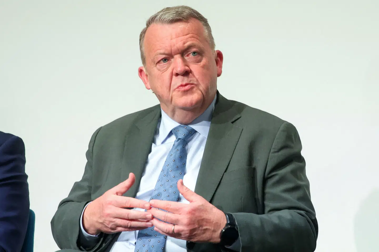 Lars Løkke Rasmussen under partilederdebatten onsdag morgen i Publicistklubben i København.