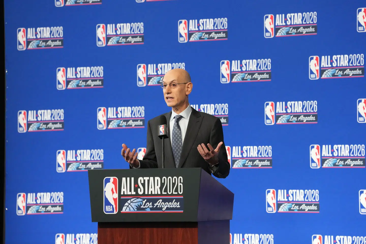 NBA's øverste leder, Adam Silver, ser frem til at tage det næste skridt i en mulig udvidelse af ligaens hold. (Arkivfoto):