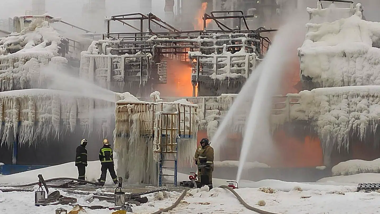 Også i januar var der brand ved Ust-Luga efter det, der angiveligt var ukrainske droneangreb fra Ukraine.