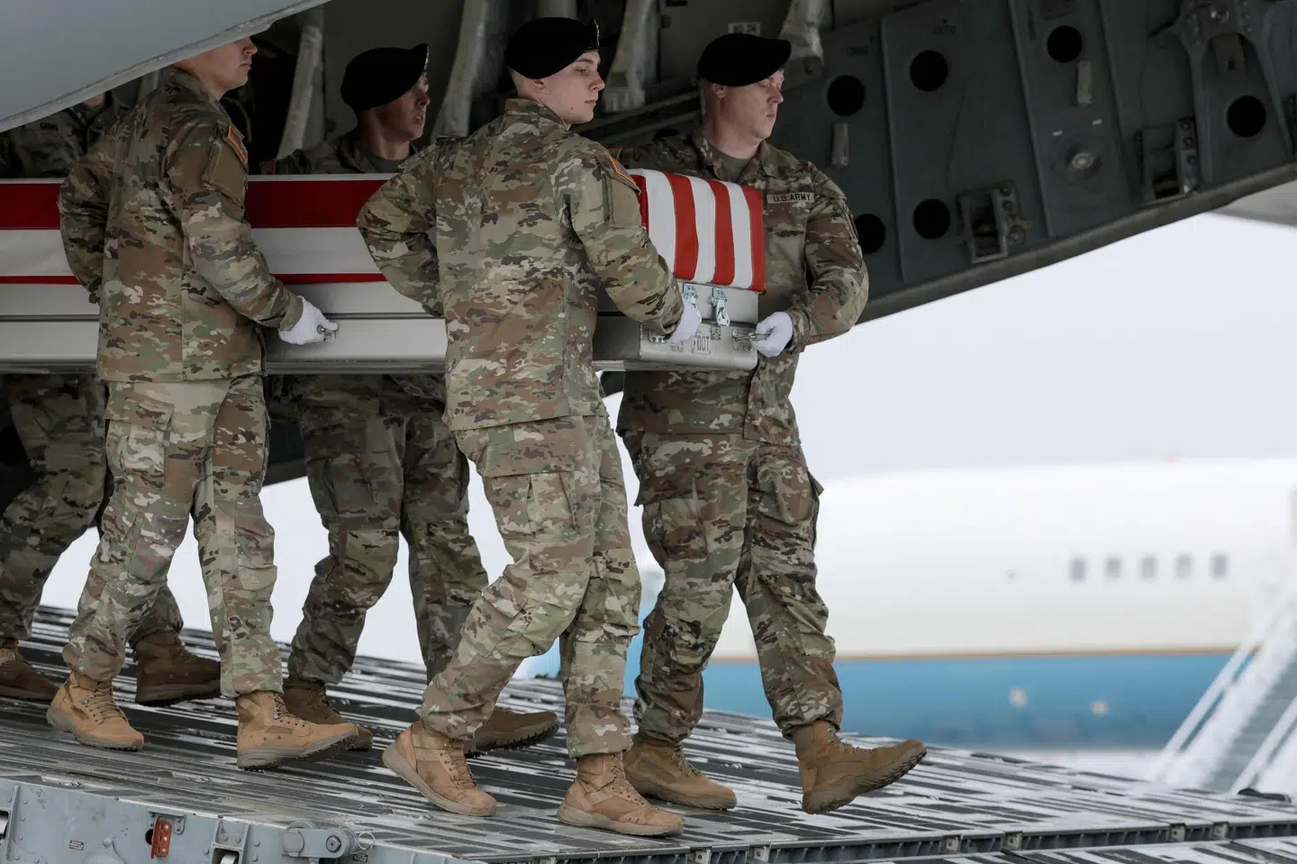 Tidligere i marts blev flere dræbte amerikanske soldater bragt hjem under den igangværende krig i Iran. (Arkivfoto).