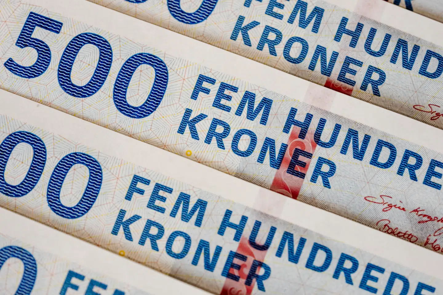 500-kronsedler i Nationalbanken mandag den 11. august 2025.