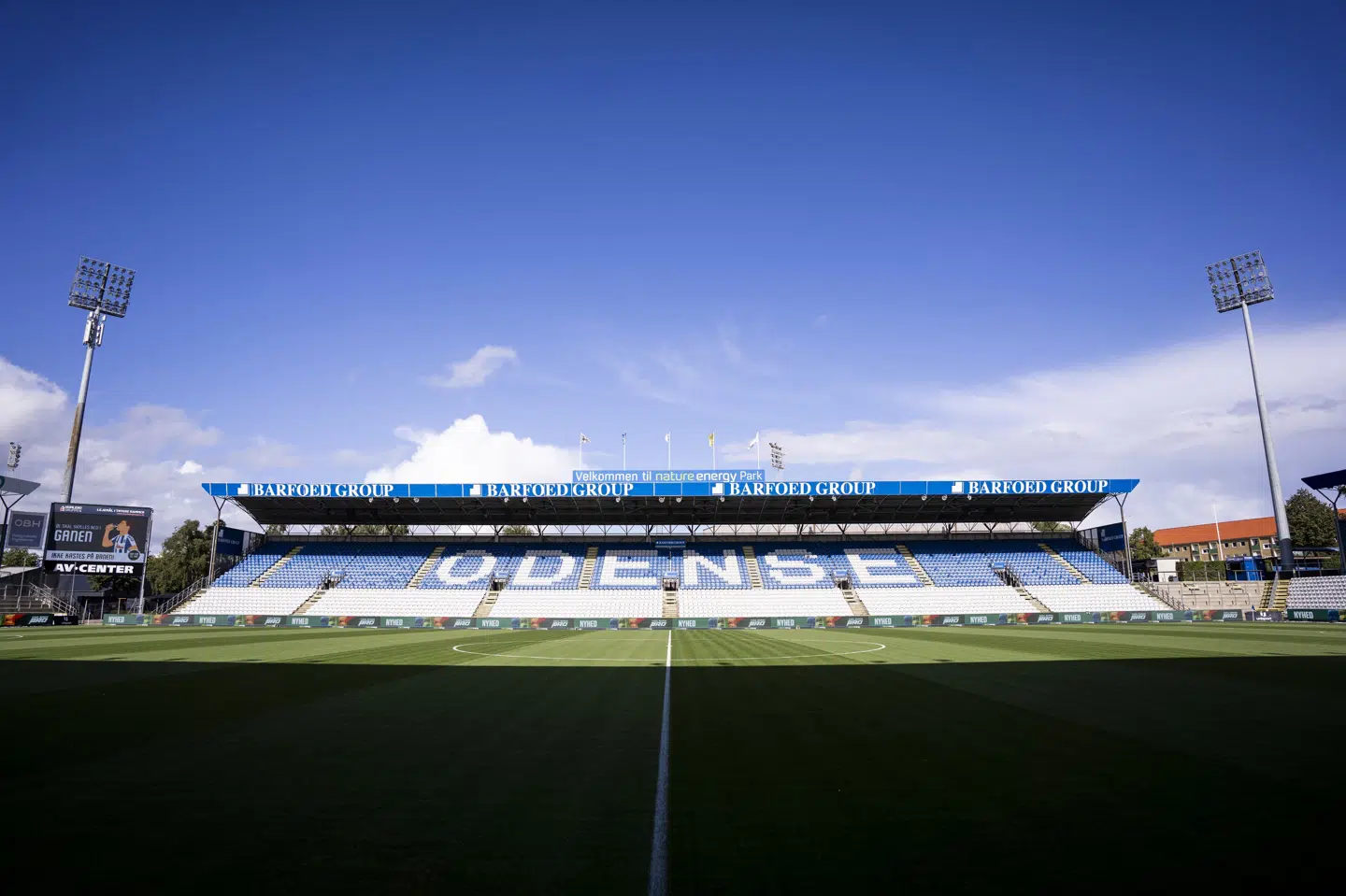 OB's hjemmebane, Nature Energy Park, moderniseres frem mod 2028. Stadionet bliver blandt andet lukket af i hjørnerne, mens tilskuerkapaciteten øges til knap 17.000. (Arkivfoto).